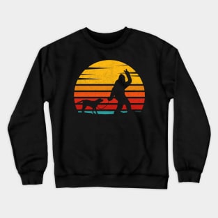 Vintage Retro Bigfoot Walking Labrador Crewneck Sweatshirt